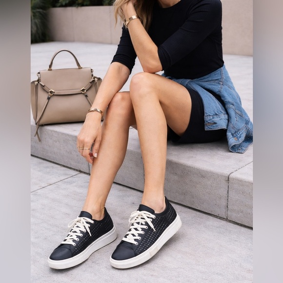 Sam Edelman Shoes - Sam Edelman Raina Lace-Up Sneakers Black White 7